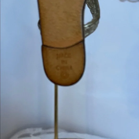 Coach Gold Sandal Keychain with Pink Flower - Picture 5 of 10